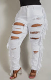 Curvy girl white jeans