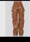 Cargo leather pants
