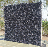 Black Flower and Feather Back drop Rental