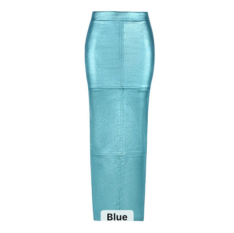 Blue metallic skirt
