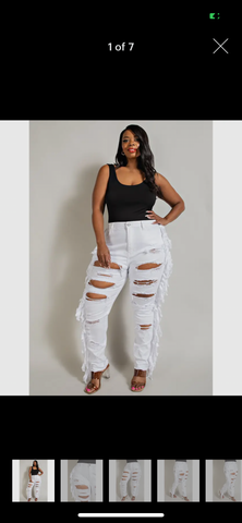 Curvy girl white jeans