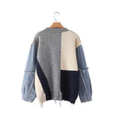 Color block Demin sweater