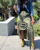 Bri green drawstring skirt