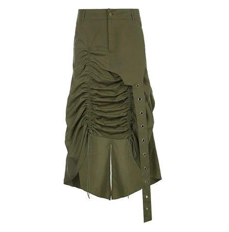 Bri green drawstring skirt